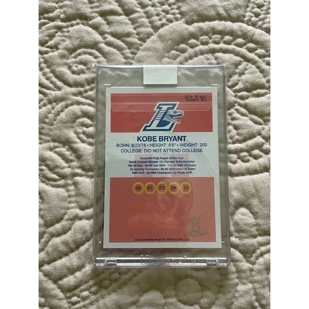 giovanni pivetta Kobe Bryant custom sports card 14/81
